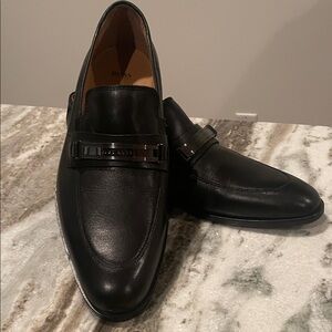 Hugo Boss Men's Black Leather Slip-On Loafers New without box
